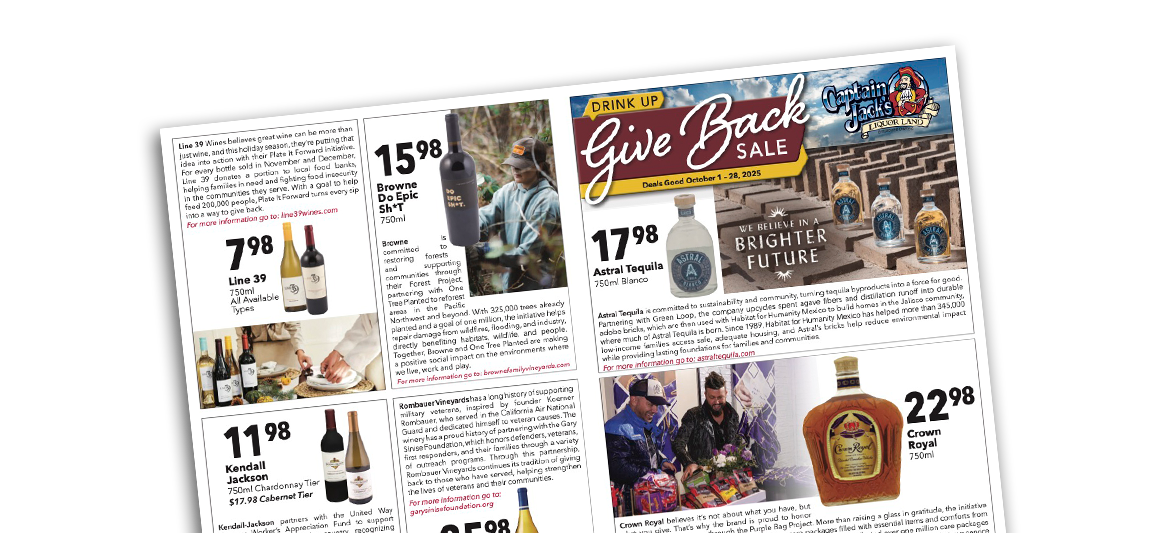 Captain Jack's - Drink Up Give Back Sale